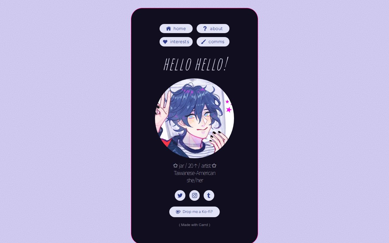 Carrd profile picture for @jars